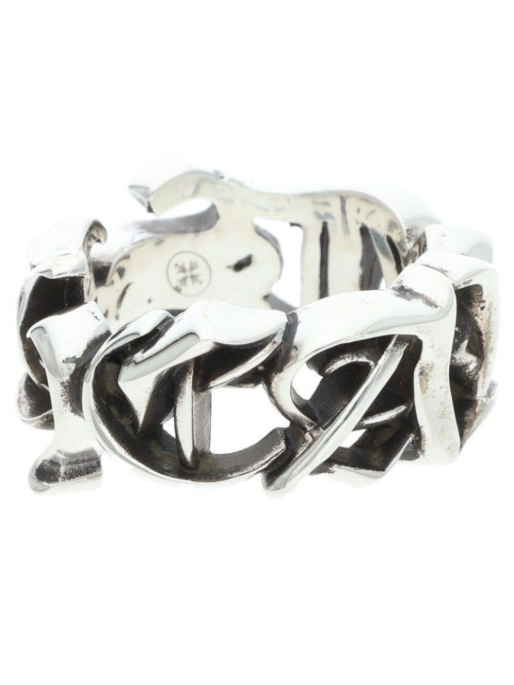 Chrome Hearts Large Script Band Silver Ring